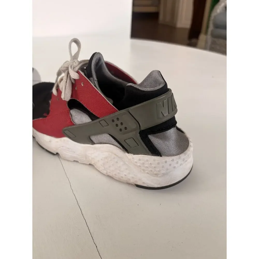 NIKE AIR HUARACHE Junior WHITE RED BLACK Sneakers Shoes 654275-008 7Y